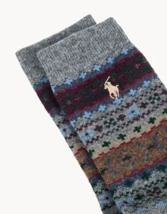 Polo Ralph Lauren  Fair Isle Wool-Blend Trouser Socks MSRP $28