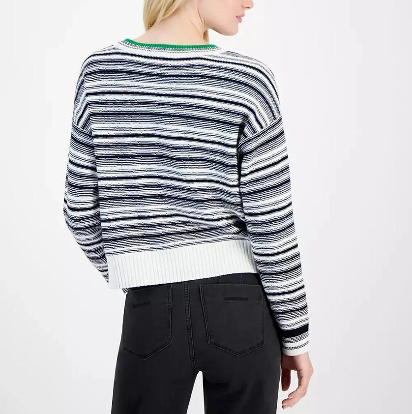 Nautica Jeans Women's Striped Dropped-Shoulder Sweater MSRP $79.50