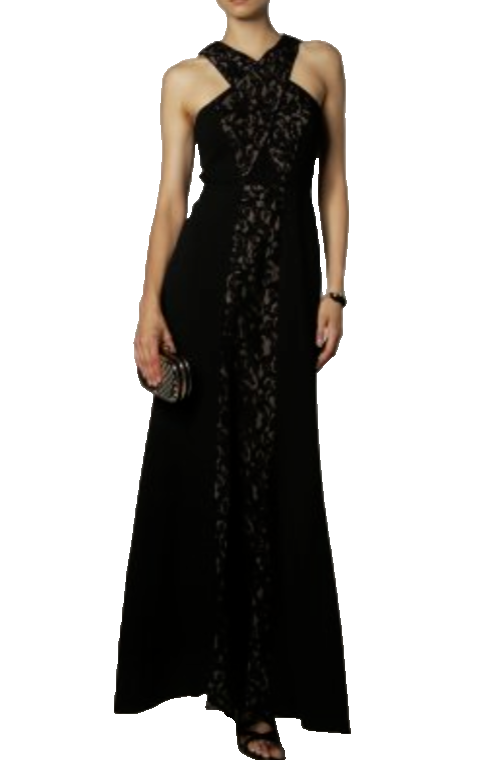 BCBGMAXAZRIA Maegan Lace-Inset Gown Size 10 # 12B 2243 NEW