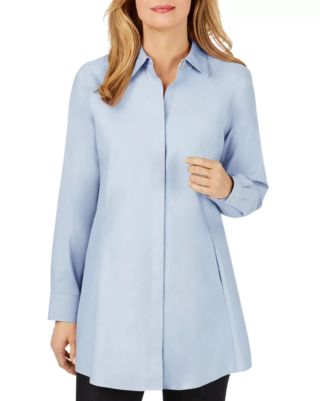 Foxcroft Cici Cotton Non-Iron Tunic Shirt MSRP $138