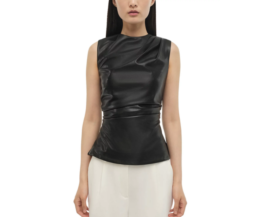 SIMKHAI Wynter Sleeveless Draped Top MSRP $425