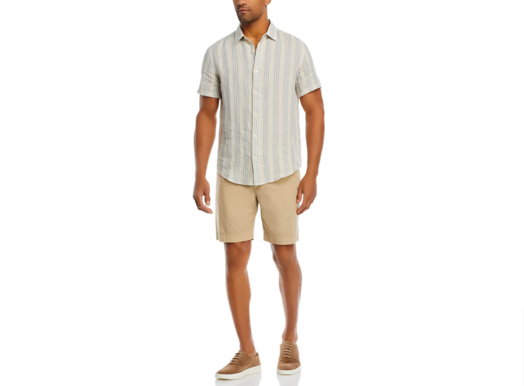 The Men's Store Linen Short Sleeve Button Down Shirt MSRP $98