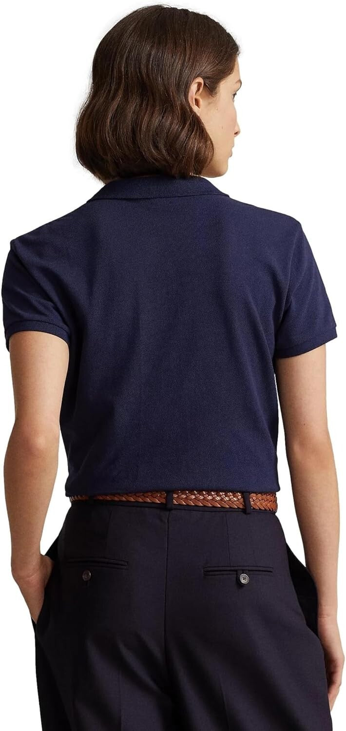 Polo Ralph Lauren Women's Classic-Fit Mesh Polo Shirt - Newport Navy MSRP $110