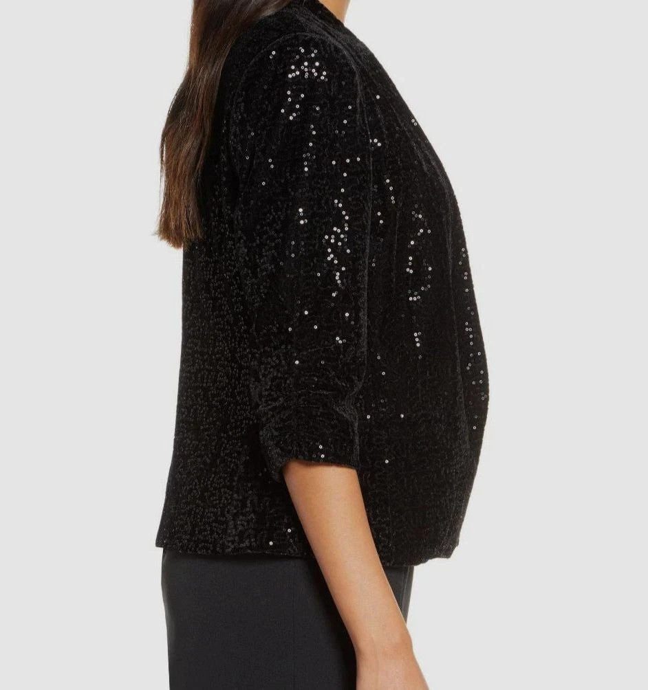 Eliza J Sequinned Velvet Jacket MSRP $128