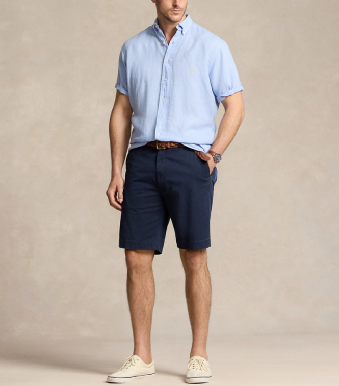 Polo Ralph Lauren Solid Button-Down Linen Shirt MSRP $138