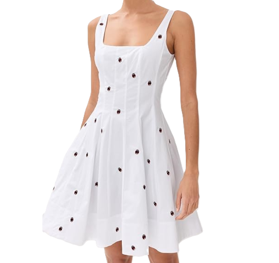 STAUD Wells Ladybug Print Dress MSRP $295