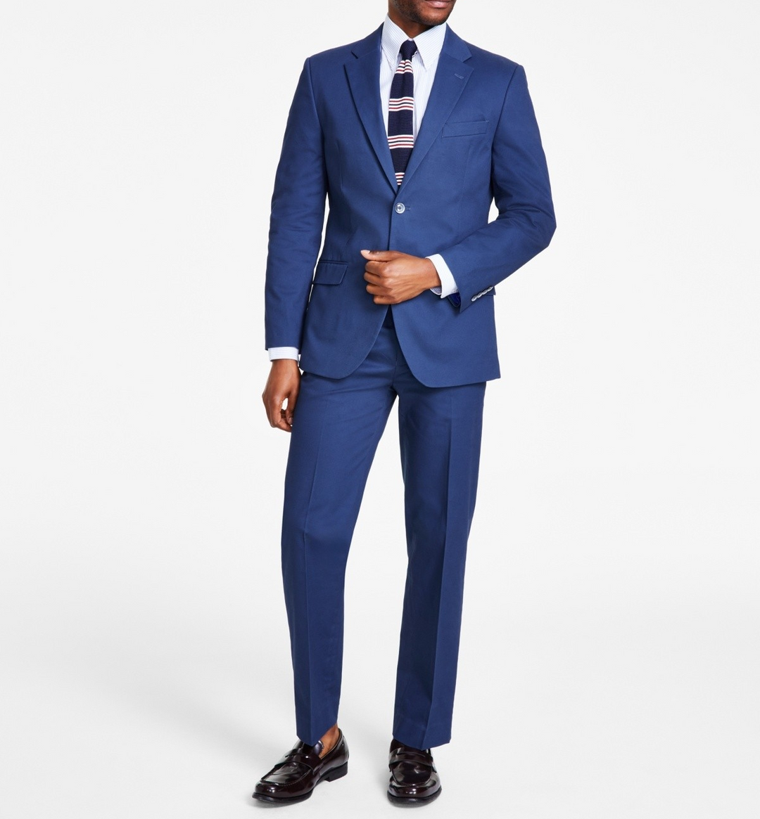 Nautica Men's Modern-Fit Seasonal Cotton Stretch Suit MSRP $395