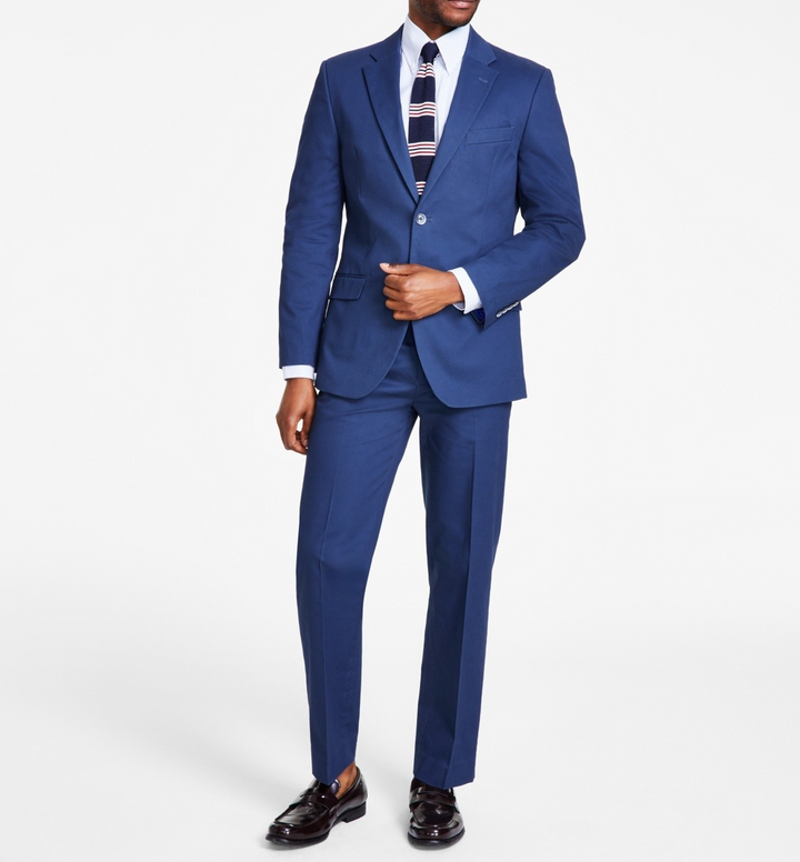 Nautica Men's Modern-Fit Seasonal Cotton Stretch Suit MSRP $395