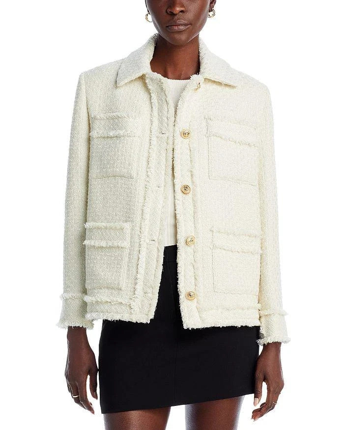 Aqua Tweed Collared Jacket MSRP $118