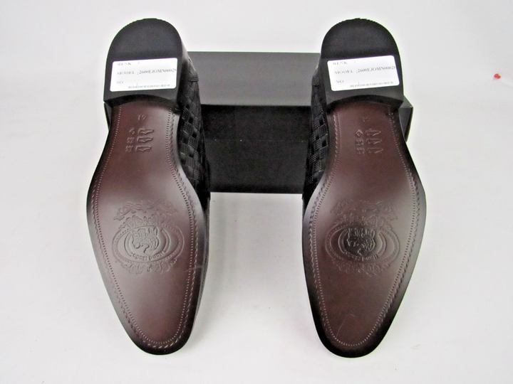 Premium Men’s Woven Leather Microlight Sole Loafers – Handcrafted Size EU 41