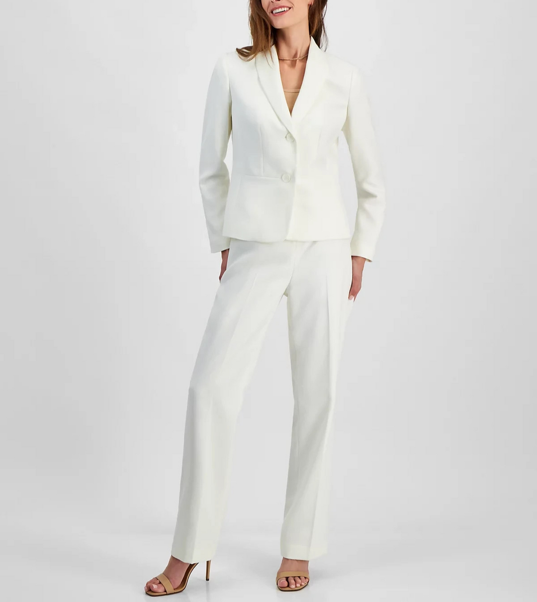 Le Suit Two-Button Shawl Collar Jacket & Side-Zip Pants Suit MSRP $265