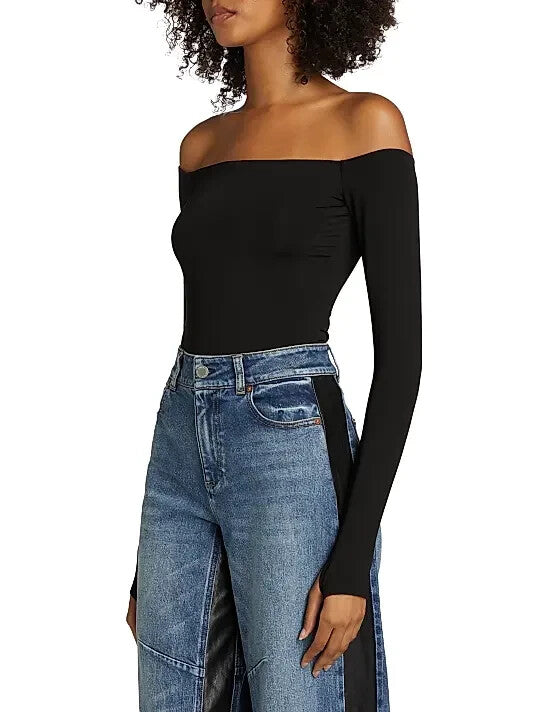 Alice and Olivia Off the Shoulder One Piece Bodysuit MSRP $225
