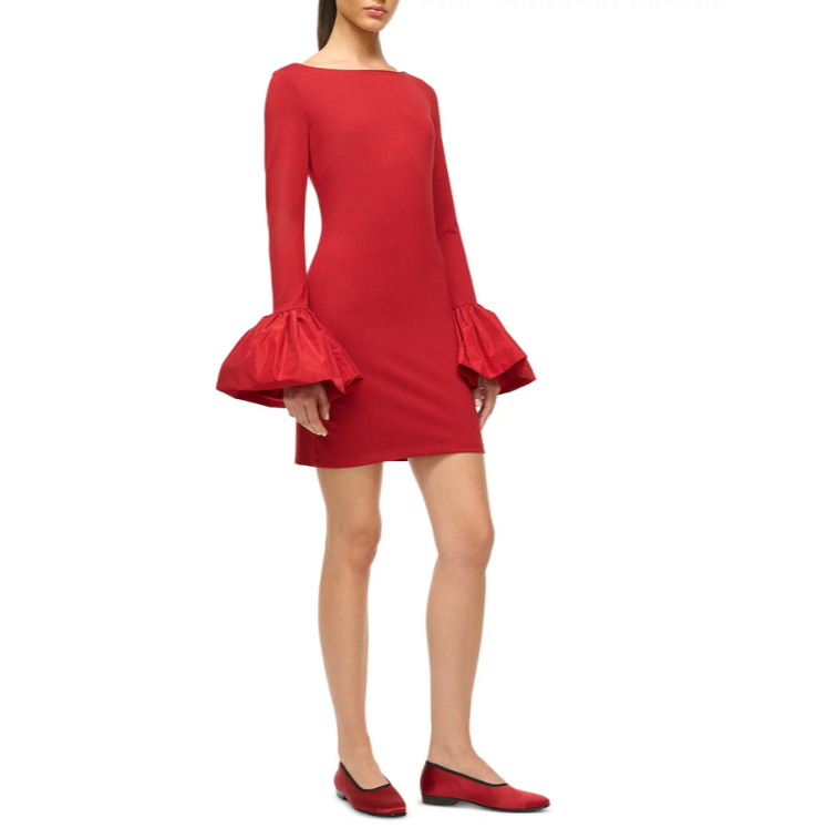 STAUD Hawthorne Bell Cuff Dress MSRP $345