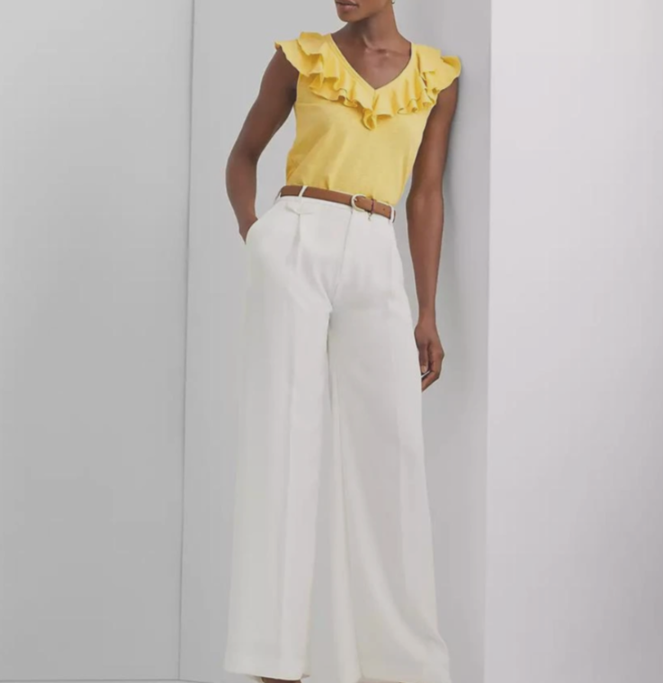 Lauren Ralph Lauren Ruffled Sleeveless Tee MSRP $89