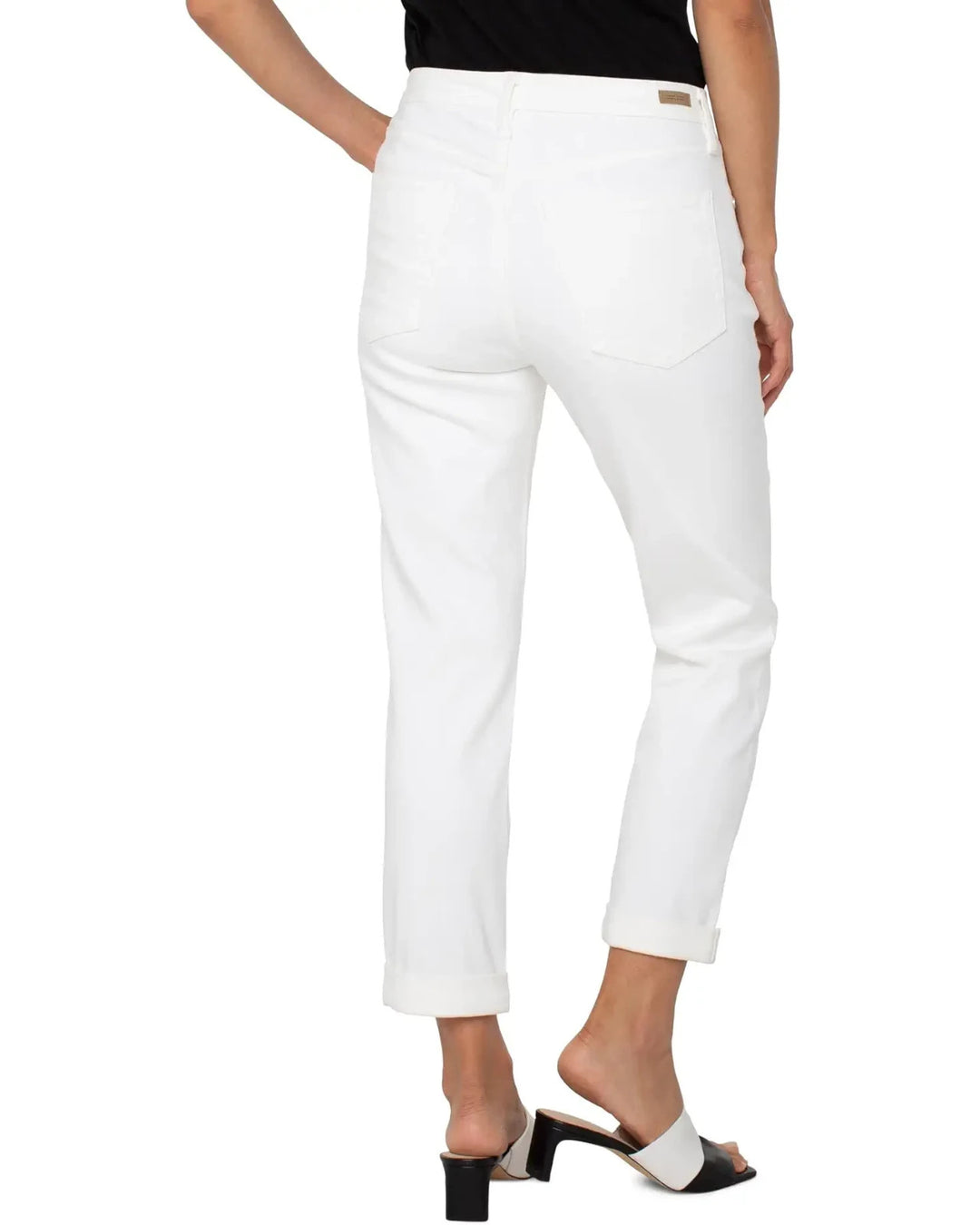 Liverpool Los Angeles Rolled-Cuff Keeper Boyfriend Cropped Jeans MSRP $109