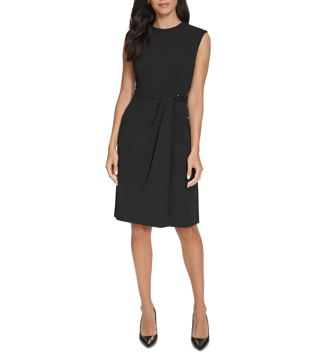 Calvin Klein Sleeveless Chain-Embellished Sheath Dress MSRP $134