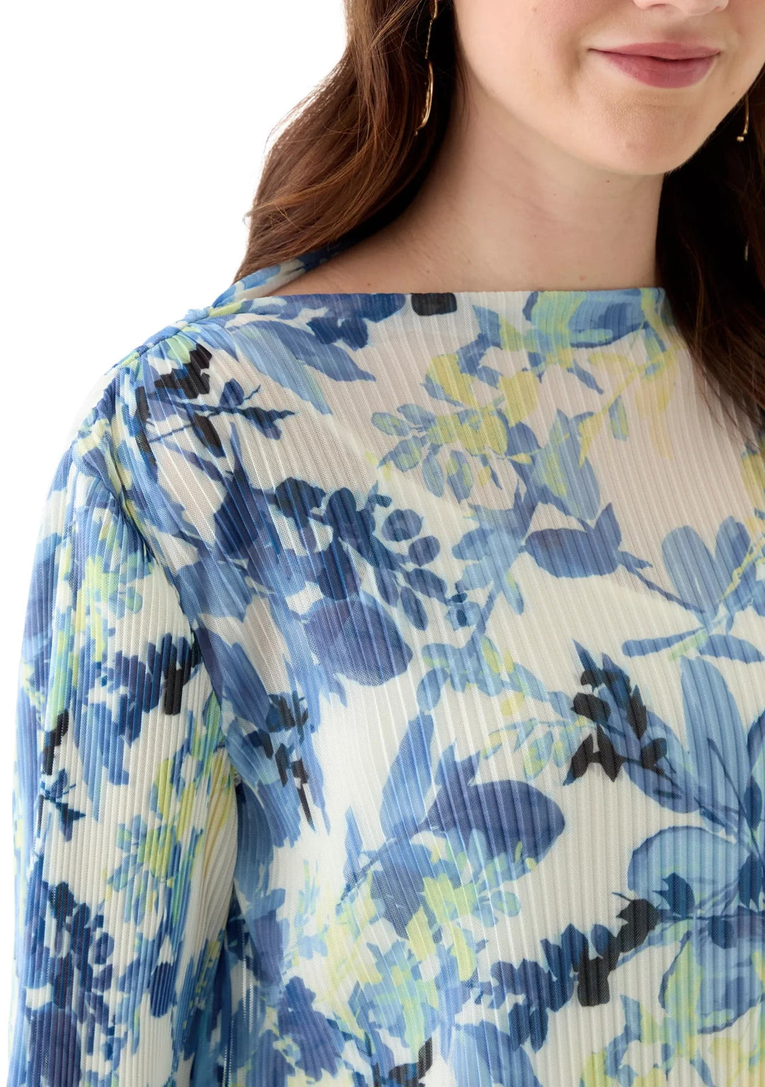 Calvin Klein Women's Printed Mesh Top MSRP $79