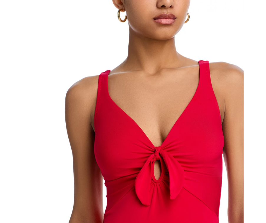 Robin Piccone Ava Knotted One Piece Swimsuit MSRP $178