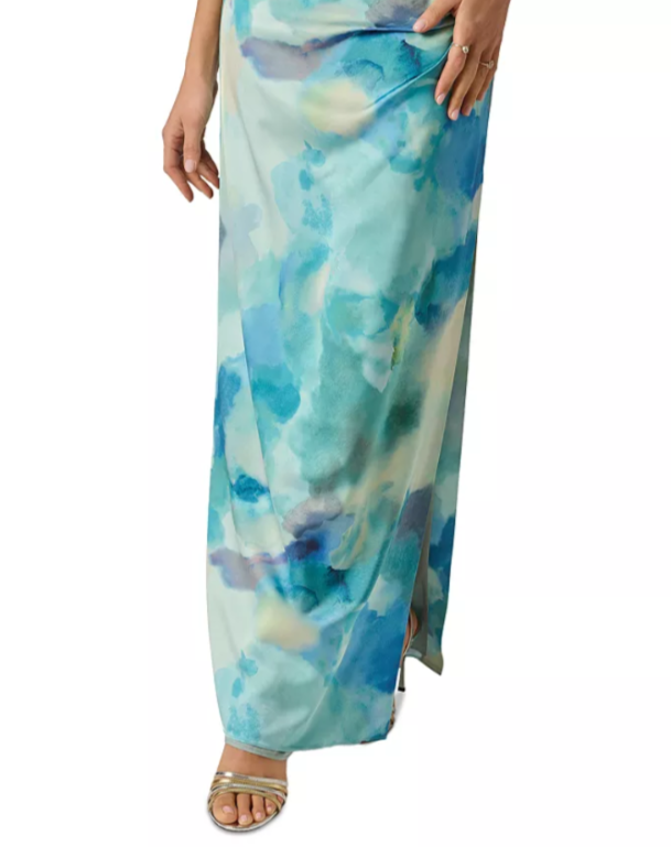 Adrianna By Adrianna Papell Sateen Column Dress MSRP $299