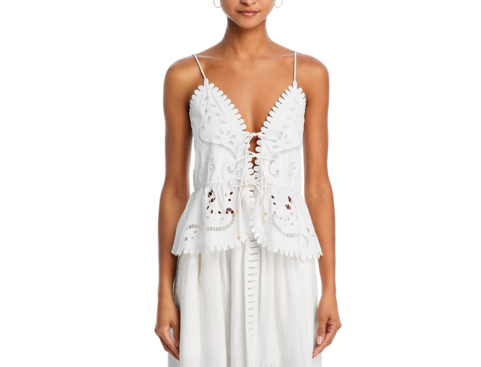 Sea Liat Embroidered Cotton Cami Top MSRP $350