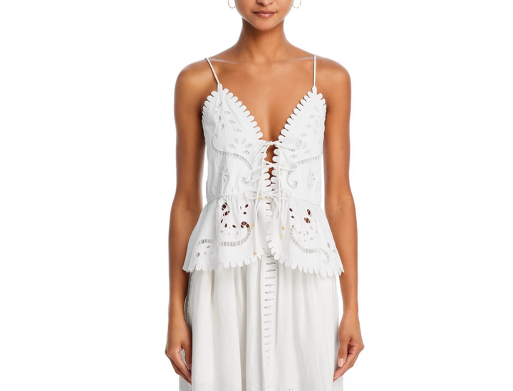 Sea Liat Embroidered Cotton Cami Top MSRP $350