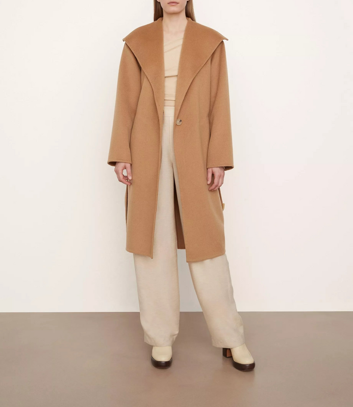 Vince Drape Neck Wool & Cashmere Coat MSRP $995