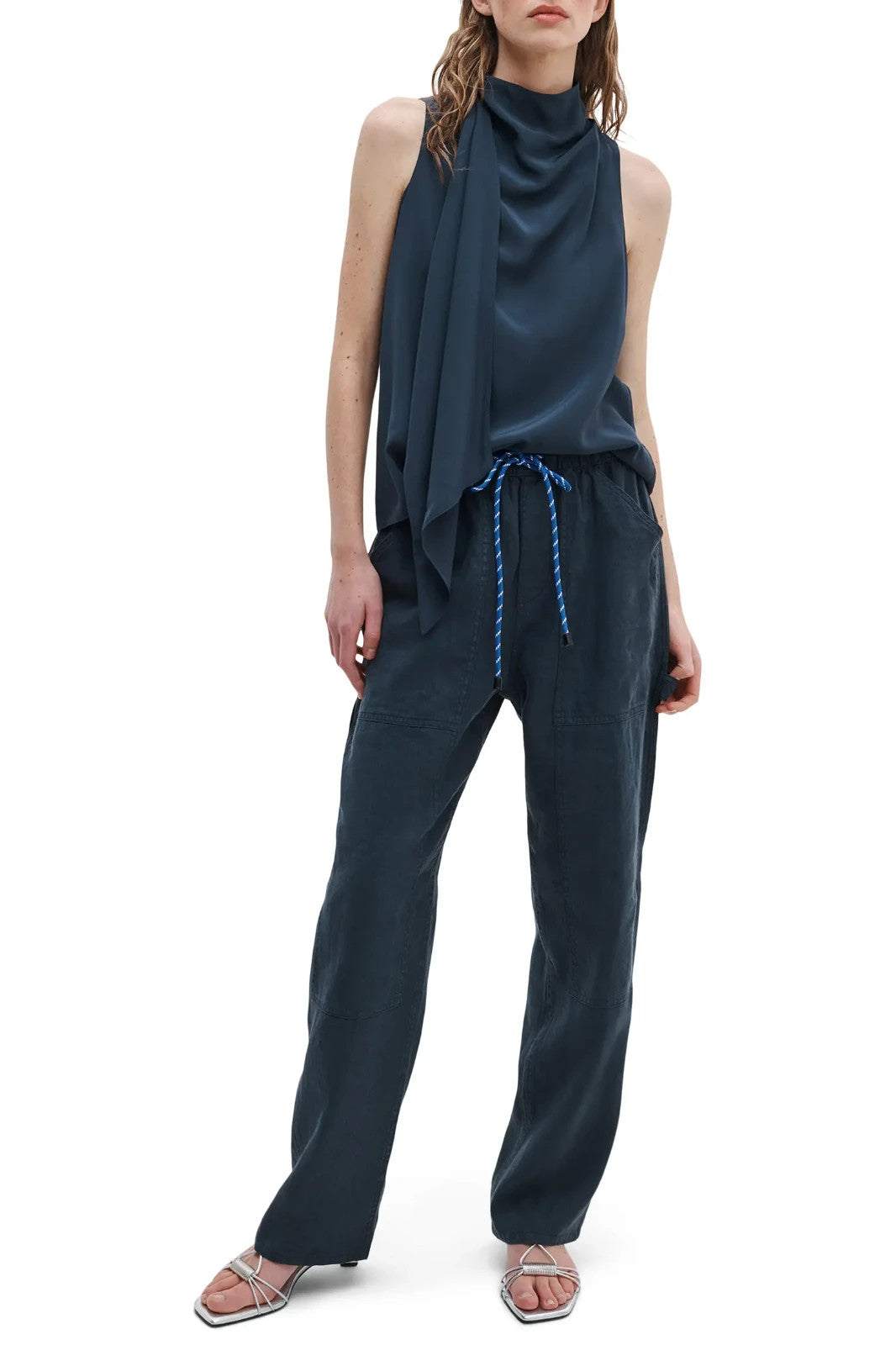 rag & bone Atlas Linen Drawstring Carpenter Pants MSRP $298