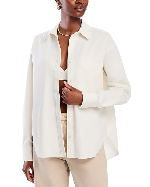 Good American Stretch Poplin Button-up Shirt MSRP $169