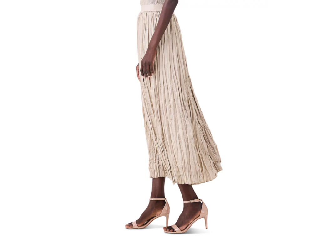 NIC+ZOE Crinkle Crush Midi Skirt MSRP $188
