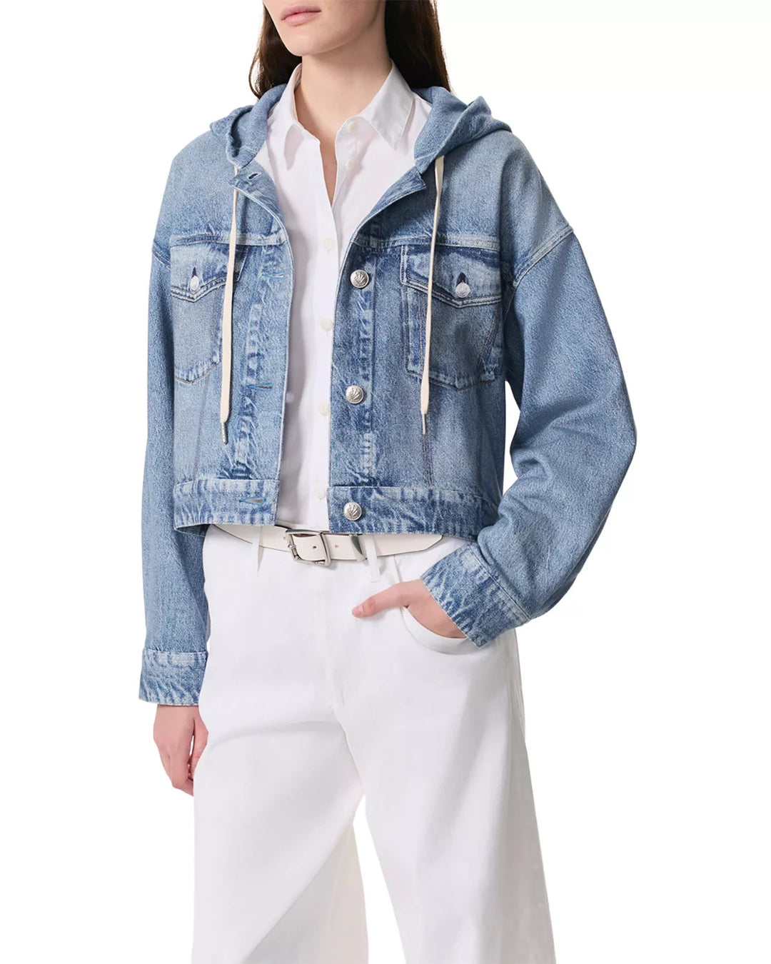 Rag & Bone Miramar Terry Hooded Trucker Jacket MSRP $298