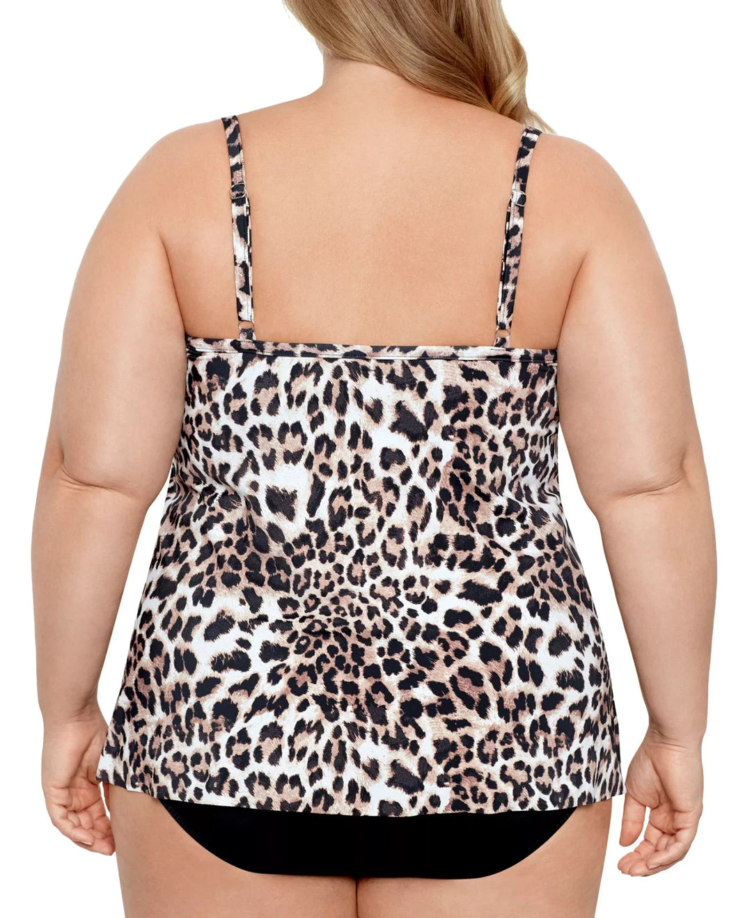 Swim Solutions Plus Size Knotted Flyaway Fauxkini One-Piece Swimsuit MSRP $122
