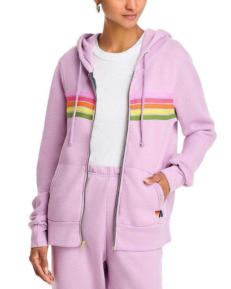 Aviator Nation Rainbow-Stripe Hoodie MSRP $189