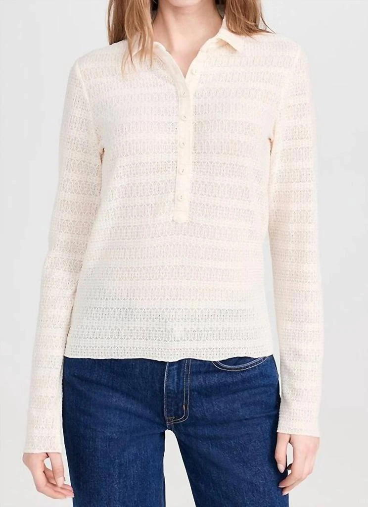 Rag & Bone Julia Long Sleeve Polo MSRP $228