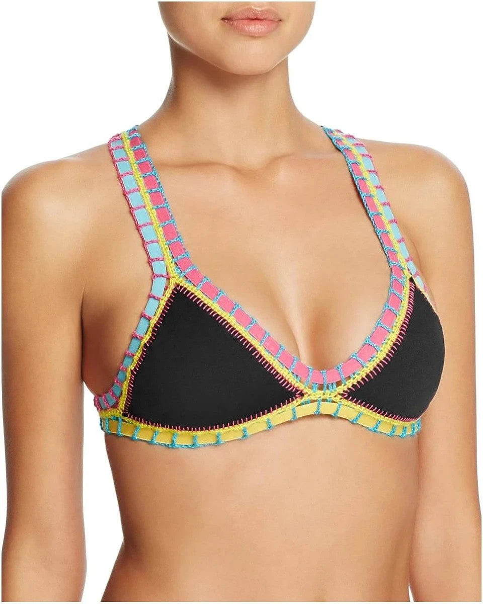 Platinum Crochet Trim Bikini Top MSRP $92