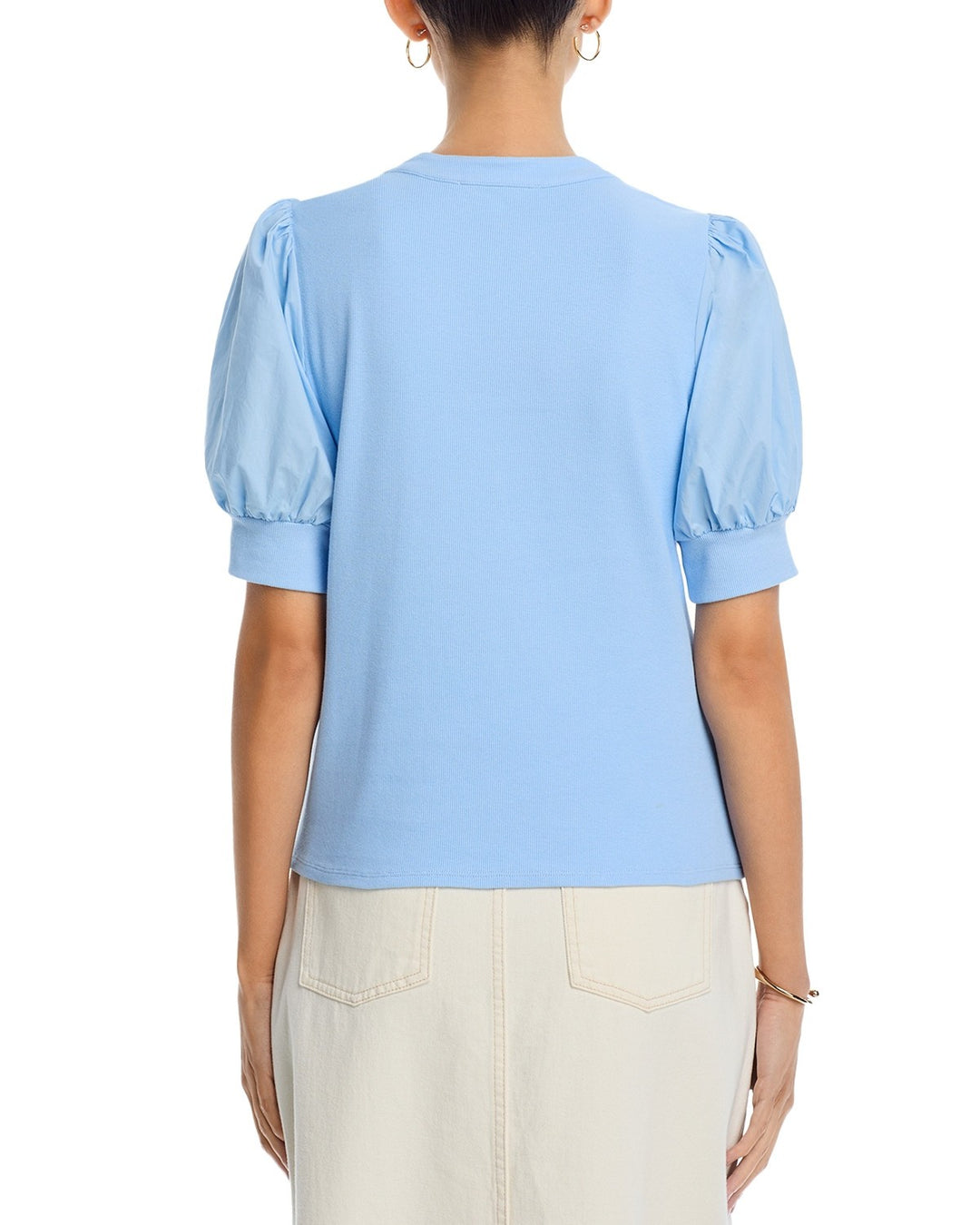 Single Thread Puff Sleeve Henley Top MSRP $68