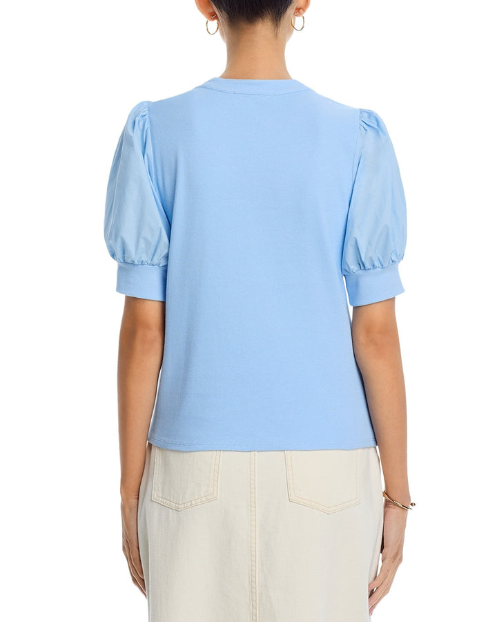 Single Thread Puff Sleeve Henley Top MSRP $68