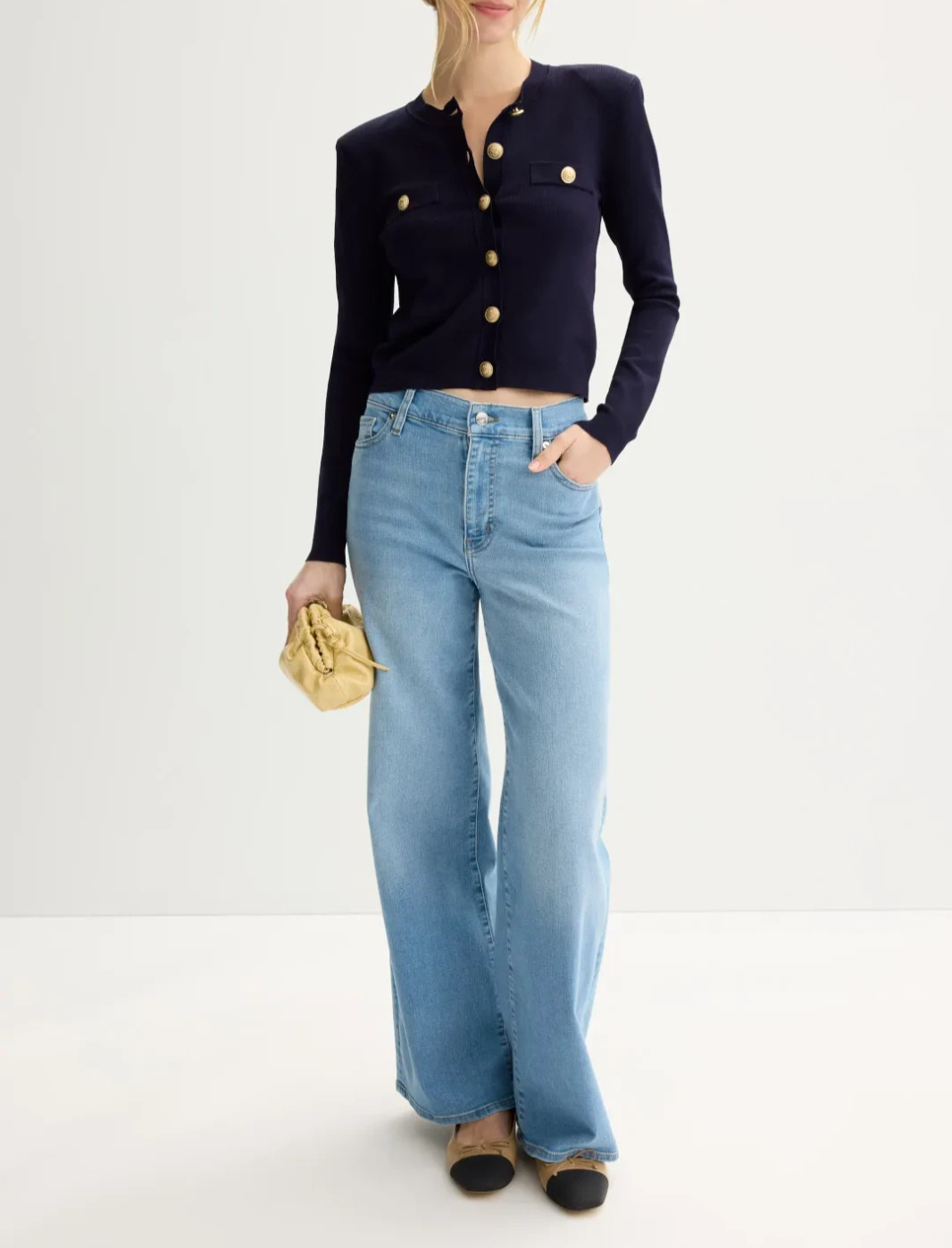 L'AGENCE Toulouse Crewneck Cardigan MSRP $475