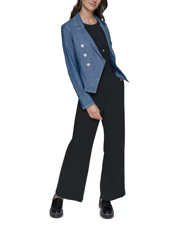 Karl Lagerfeld Paris Asymmetric Denim Blazer MSRP $179