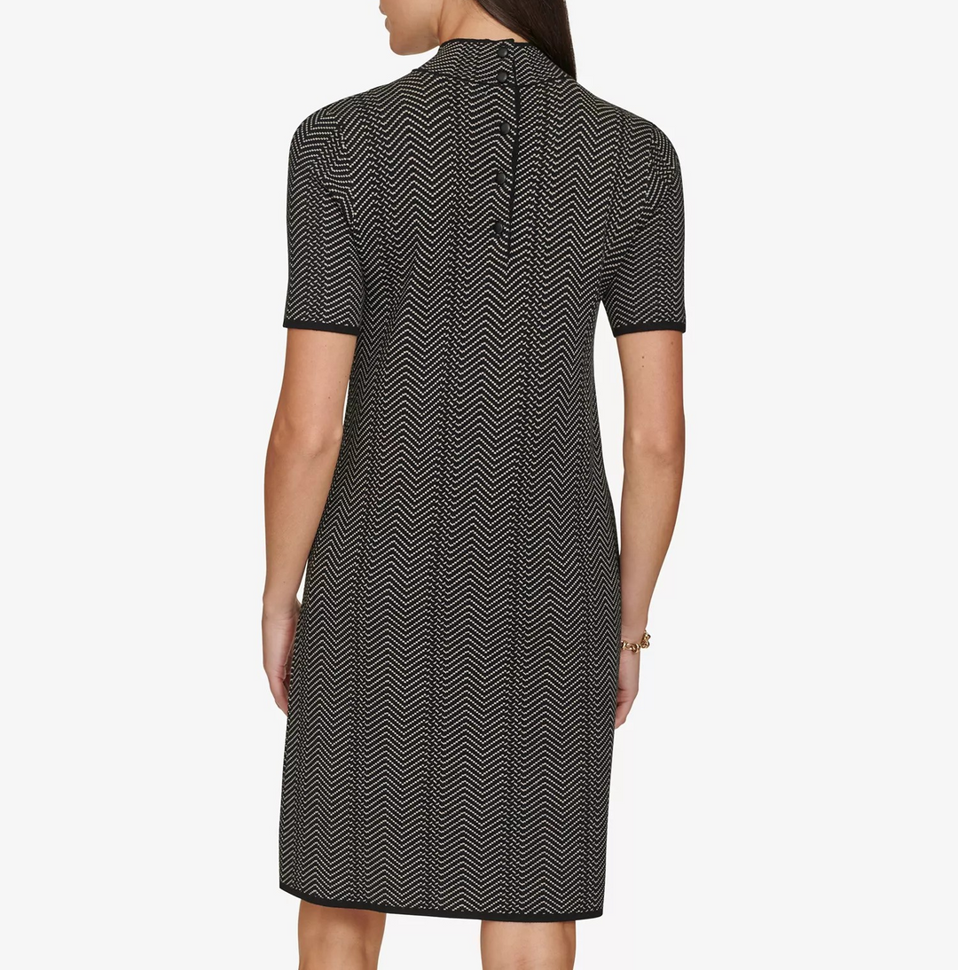 Calvin Klein Women's Mock-Neck Jacquard Sheath Dress MSRP $134