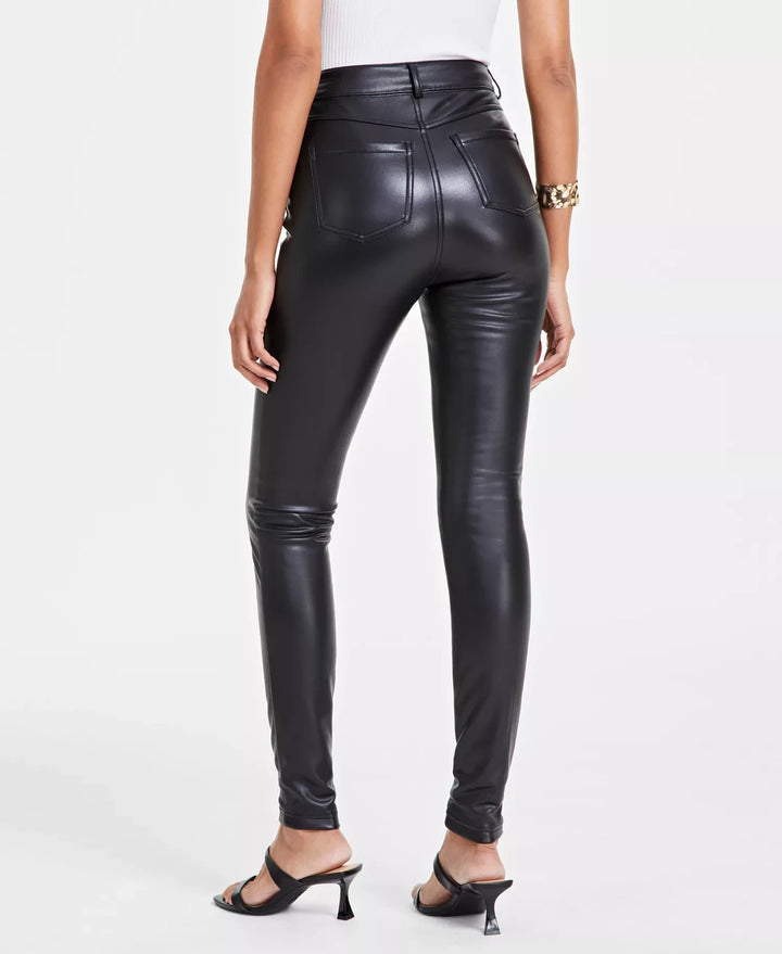 I.N.C. International Concepts Women's Faux-Leather Skinny Pants MSRP $69.50