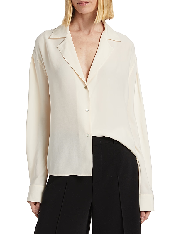 Vince Silk Dolman Sleeve Shirt MSRP $395
