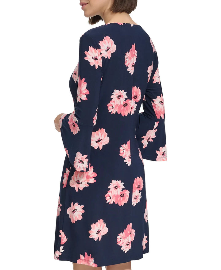 Tommy Hilfiger Floral Bell-Sleeve Shift Dress MSRP $99