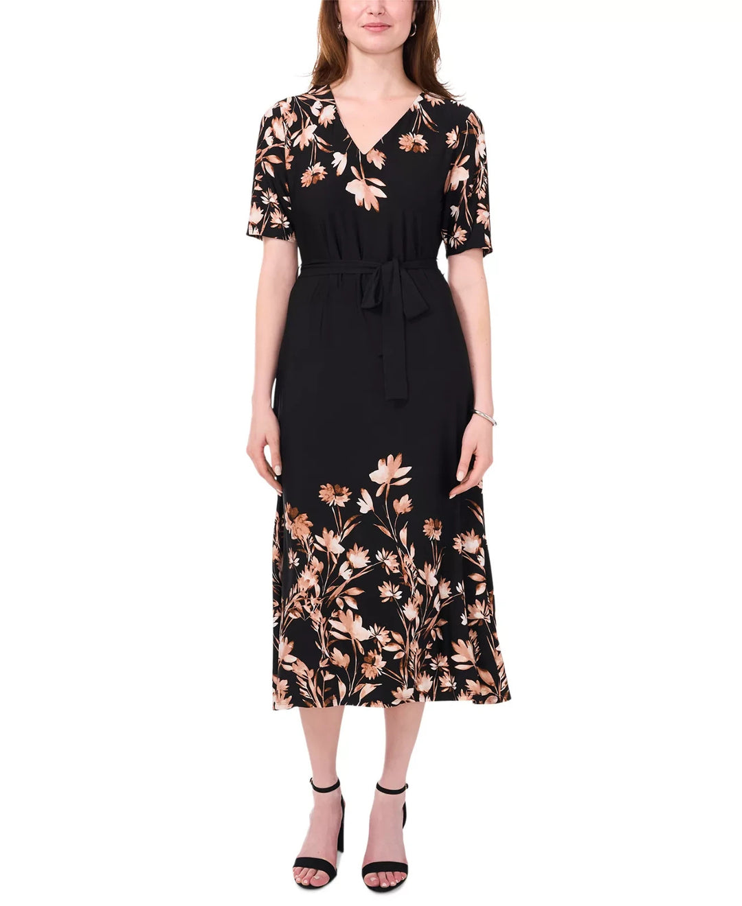 MSK Women's Floral-Print Midi Dress MSRP $79