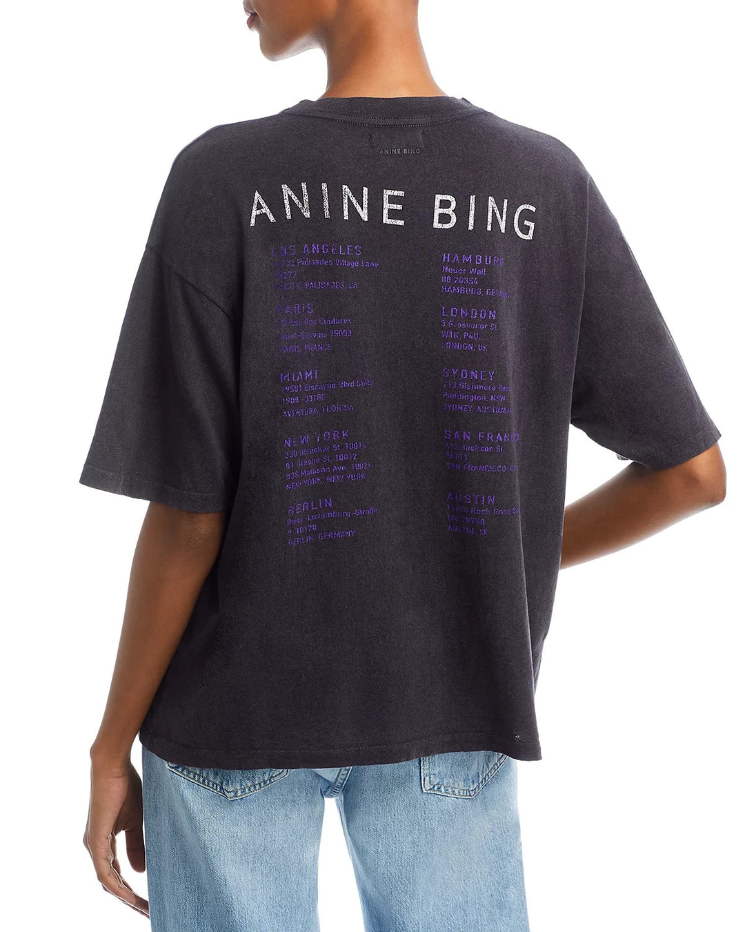 Anine Bing Joel Cotton Stardust Tee MSRP $120