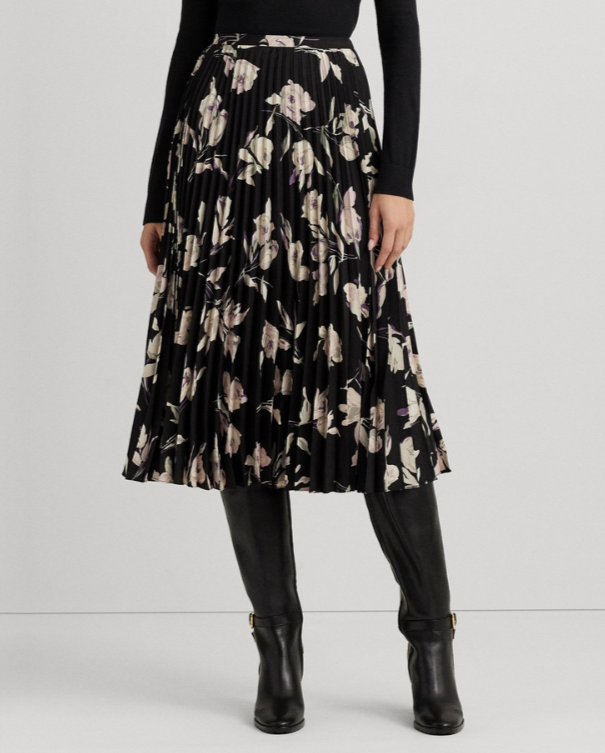 Lauren Ralph Lauren Printed Floral Midi Skirt MSRP $195