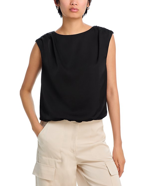 AQUA Smocked Shoulder Top MSRP $58