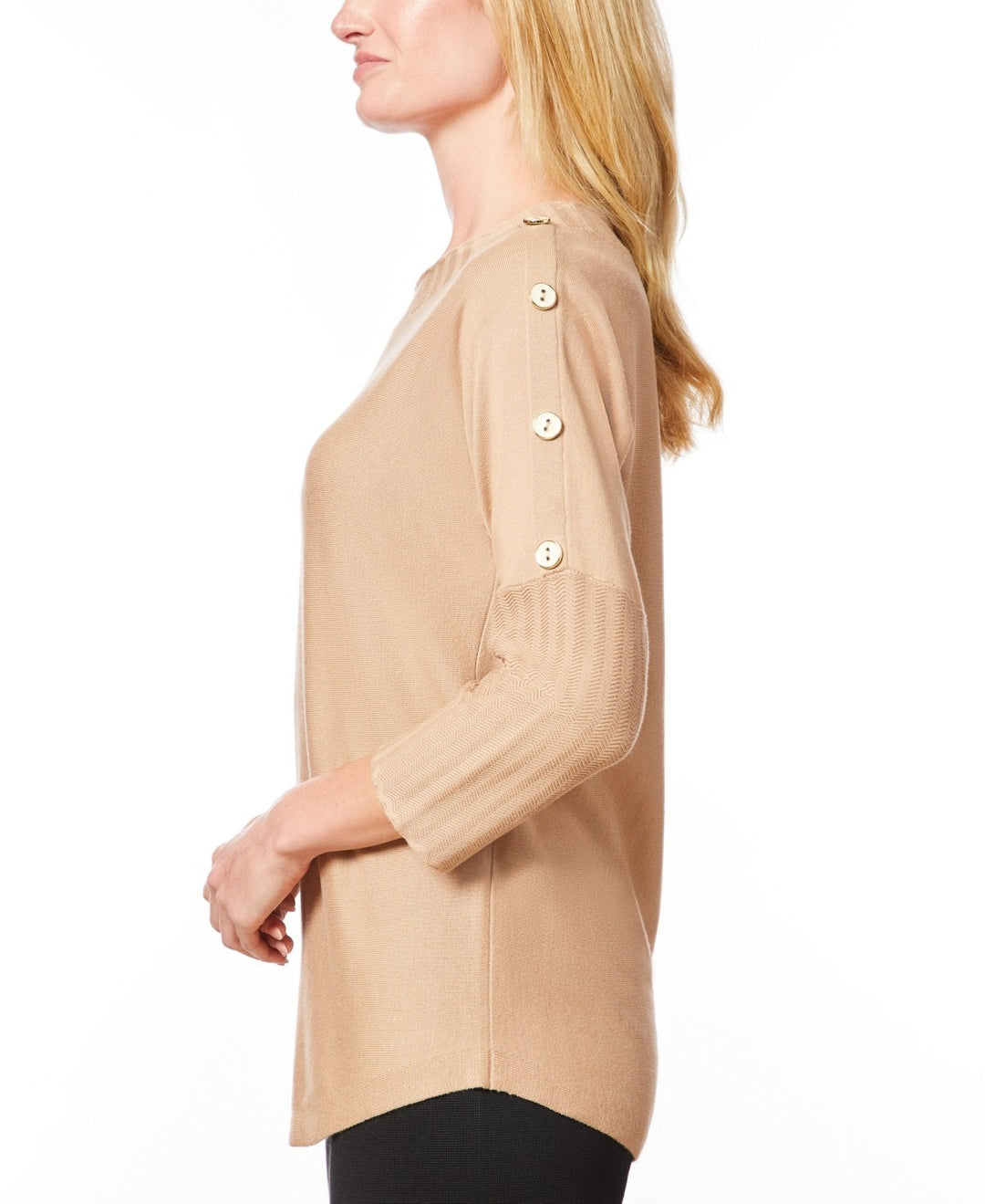Melissa Paige Dolman-Sleeve Wavy-Ribbed Sweater MSRP $46