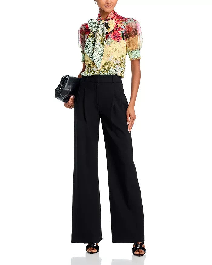 Alice and Olivia Brentley Bow Blouse MSRP $395