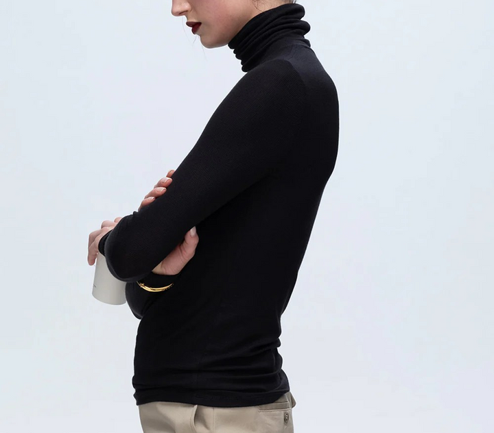 Atm Anthony Thomas Melillo Ribbed Long Sleeve Turtleneck Top MSRP $195