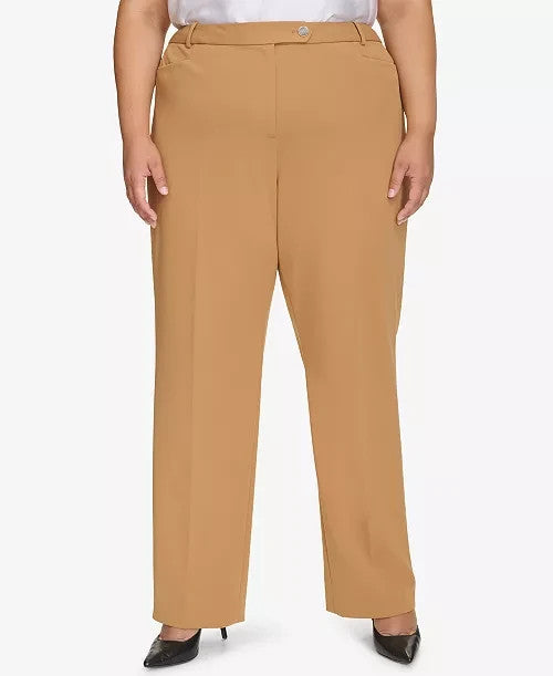 Calvin Klein Plus Size High Rise Straight Leg Pants MSRP $109